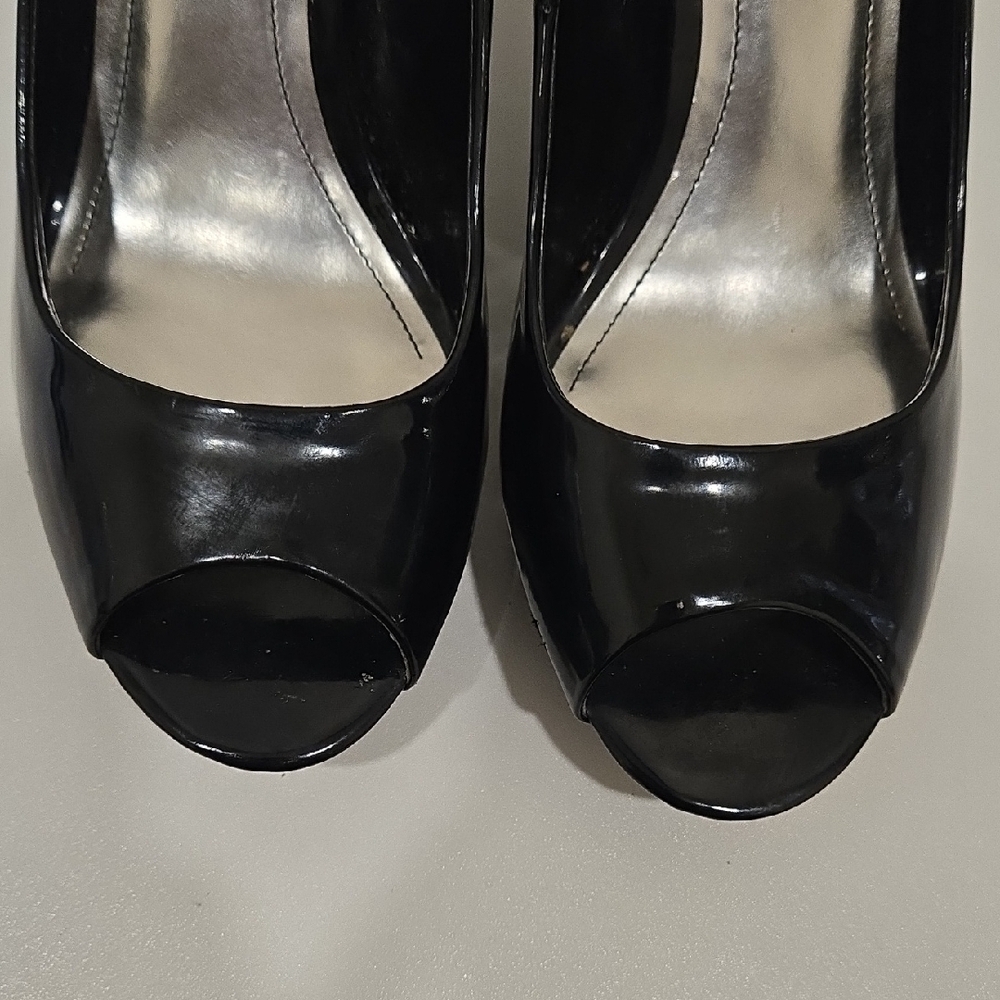 Style & Co. Glossy Black Peep Toe Heels - Picture 9 of 11